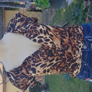 Leopard print, black with flowers and yellow with flowers shirt